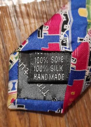 The tie studio london 100% шовк стильний  новий галстук краватка  з паравозами ручна робота8 фото