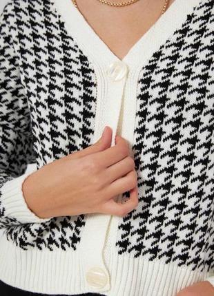 Жіночий светр кардиган гусяча лапка кольори2 фото