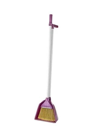 Веник угловой фиолетовый с совком zambak broom с длинной ручкой, для пола, для уборки2 фото
