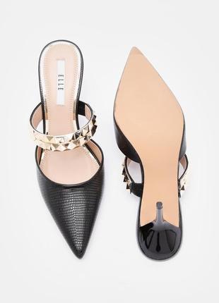 Мюли elle embellished slip-on mules with stiletto heels