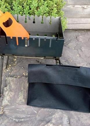 Мангал валіза на 6 шампурів 3 мм 5 кг зварний складний чорний переносний1 фото