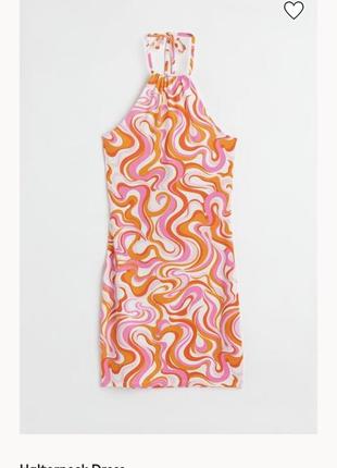 Платье платье мини летнее сарафан вязаное белое розовое оранжевое