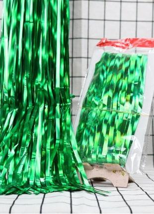 Зеленый дождик с голограммой - высота 2м, ширина 1м