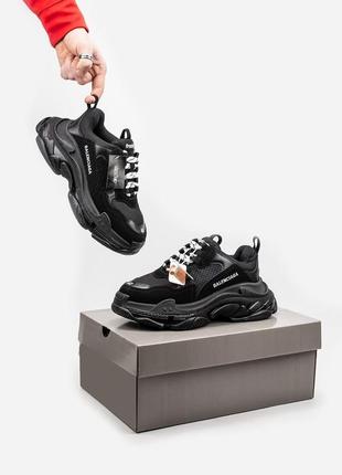 Кросівки в стилі balenciaga triple s “black”