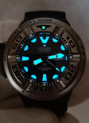 Чоловічий годинник citizen autozilla automatic nh6930-09ft 1000m diver5 фото