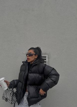 Теплая женская куртка курточка с капюшоном2 фото