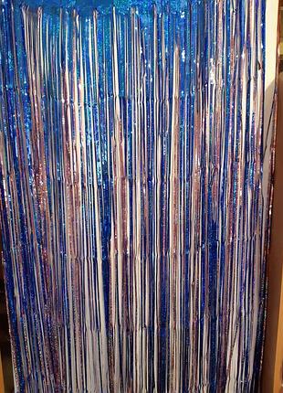 Шторка из фольги для фото зон синяя+розовая - высота 3 метра и ширина 1 метр