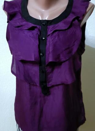 Блуза шовк бавовна волани1 фото