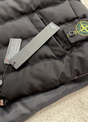 Мужской жилет стеганый stone island темно-синий синий жилетка-тон исланд безрукавка7 фото