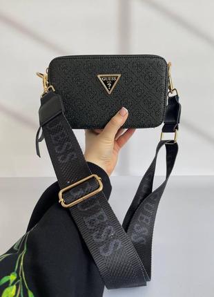 Женская черная сумочка через плечо гесс женский кросс - боди клатч guess black