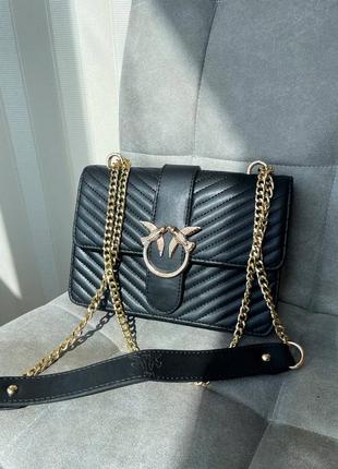 Стильная черная женская сумка кросс боди наплечная женская сумка клатч сумка на плечо сумка pinko2 фото