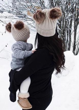 Комплект шапки мама+дитина