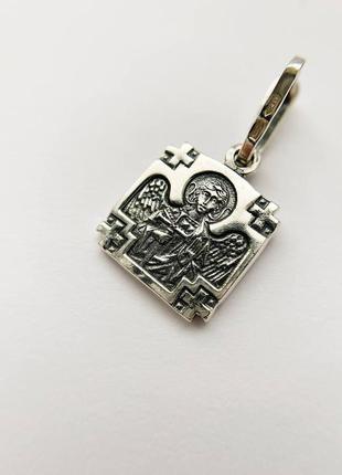 Серебряная ладанка с изображением святого николая и ангела-хранителя2 фото