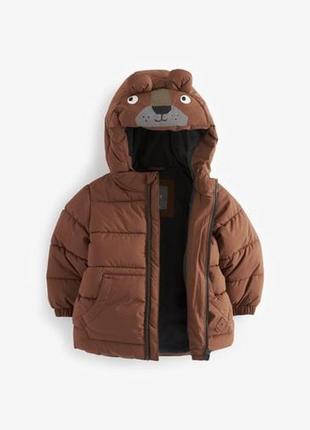 Курточка тепла з вушками ведмедик на хлопчиків 3міс-7років некст🐻🐻🐻