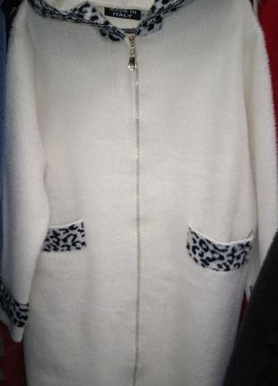 Шикарное пальто-кардиган с альпаки, размер 52-56