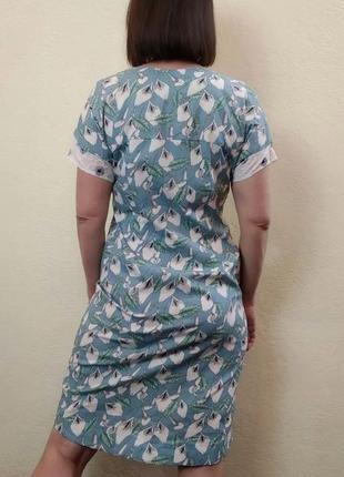 Жіноче блакитне літнє плаття з кишенями та оздобленням з шиття п2674 фото