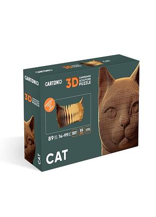 3d пазл картонний cartonic кіт 89 деталей