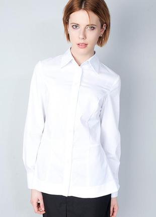 Блуза-туника белая с баской, р109"3 фото