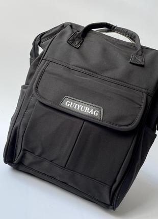 Женский рюкзак черный молодежный текстильный качественный для девочки подростковый