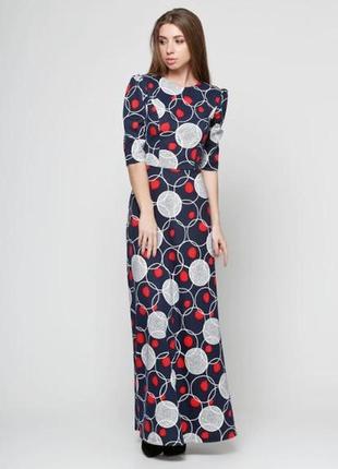 Платье трикотажное длинное в пол п188