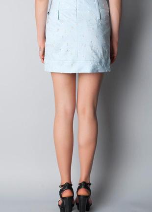 Мини-юбка женская молодежная котоновая с блестками ю582 фото