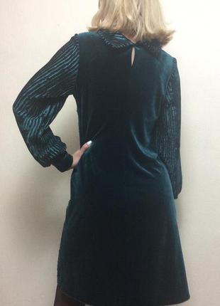 Женское нарядное платье из велюра-плиссе п2243 фото