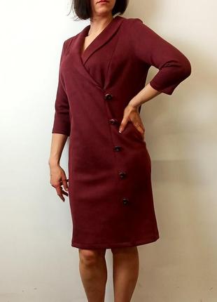 Платье из эко-замши с шалевым воротником