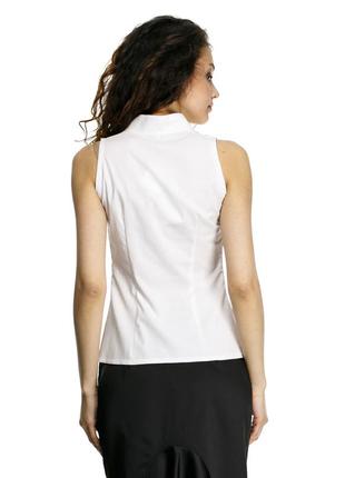 Белая женская блузка-американка без рукавов р1006 фото