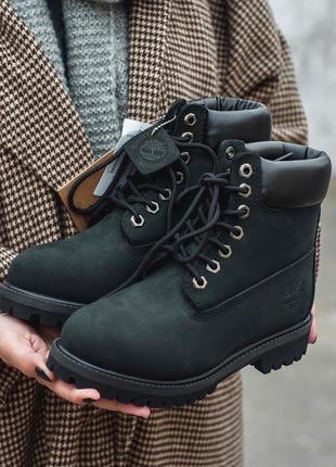 Жіночі демісезонні черевики timberland в чорному кольорі /осінь/зима/весна😍