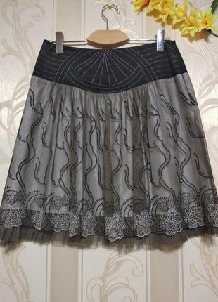 Фирменная юбка с вышивкой, фатин, турция.