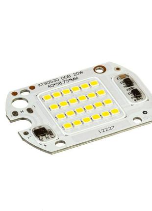 Світлодіодна матриця для прожектора з ic драйвером 20 вт, 6000к, 220 в