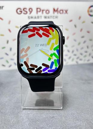 Розумний смарт годинник smart watch gs9 pro max 45mm з українською мовою та функцією дзвінка чорний