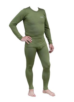 Термобелье мужское tramp warm soft комплект (футболка+штаны) olive (utrum-019-olive) (utrum-019-olive-l/xl)3 фото