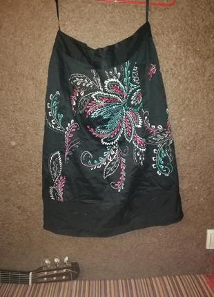 Хлопковая юбка с вышивкой