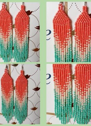 Сережки "коралі"