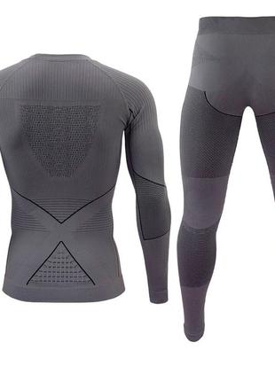 Термобелье мужское lesko a202 gray m спортивная одежда для велоспорта влагоотводящая облегающая2 фото