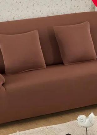 Чохол на диван-малютку двомісний, чохли на 2-місні дивани натяжні цегляний1 фото