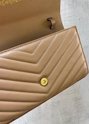 Женская сумка ив сен лоран бежевая yves saint laurent beige premium