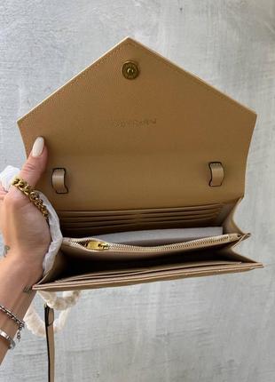 Женская сумка ив сен лоран бежевая yves saint laurent beige premium