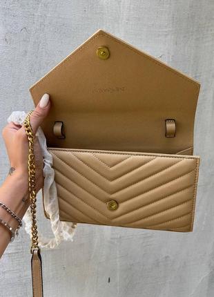 Женская сумка ив сен лоран бежевая yves saint laurent beige premium