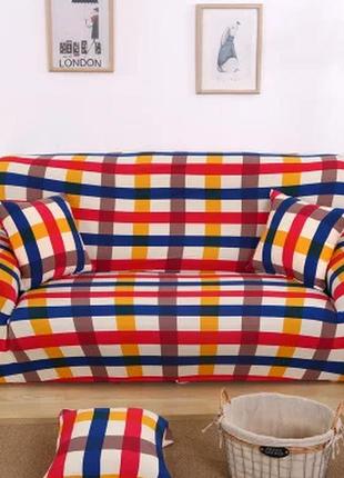 Чохли для невеликих диванів двомісний, чохли на маленькі дивани 2-місні крихітки на гумці сірий5 фото