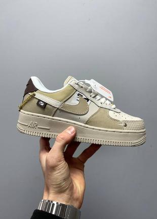 Женские кроссовки найк nike air force 1 low tan bling