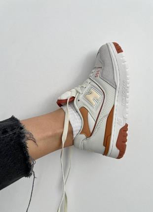 New balance 550 white orange au light, кроссовки женские 1944 баланс, кроссовки женски весна - осень, женские кроссовки демисезонные10 фото