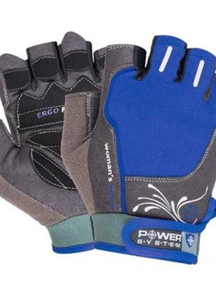 Перчатки для фитнеса спортивные тренировочные power system ps-2570 woman's power женские blue xs ve-33