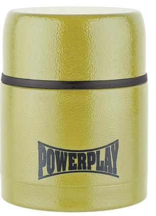 Термос харчовий похідний туристичний для зберігання гарячих страв powerplay 9003 жовтий 500 мл ku-22