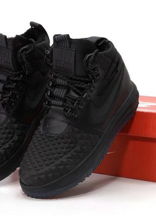 Мужские кроссовки nike lunar force 1 duckboot '17 "black" (з хутром)#найк