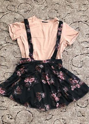 Юбка с подтяжками bershka
