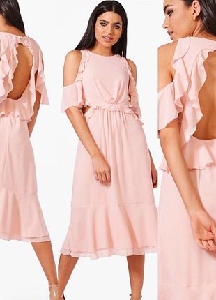 Платье миди с открытой спиной