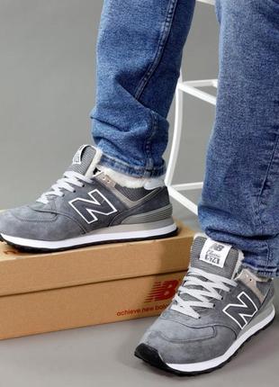 Мужские кроссовки с мехом new balance 574 winter7 фото