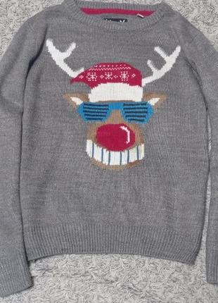 Новогодний свитер олень , с оленем 6-7 лет1 фото